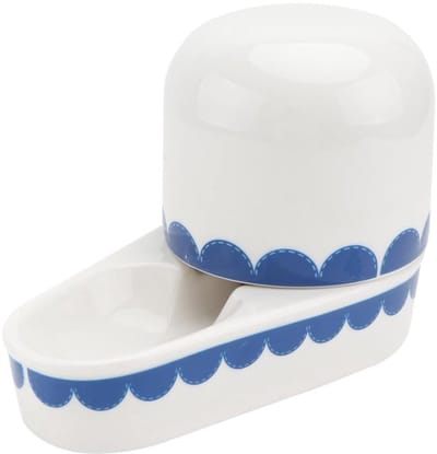 Keramische Drinkbak - Voer Schotel - Dieren Voeden - Anti-slip Stabiliteit - 17.5X12.5CM - Blauw