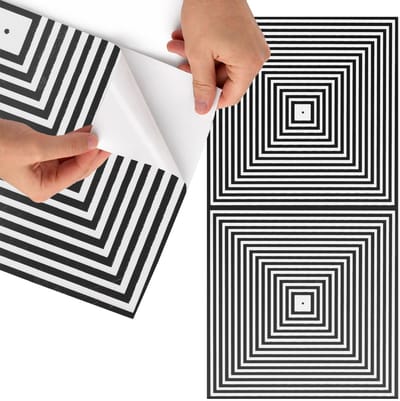Tulup Meubelfolie - Vierkante illusie Meubel Wrap Folie - 65x130 cm - Zwart Meubelfolie - Wrapfolie Keuken - Geometrische Meubelfolie - Decoratiefolie - Tafeldecoratie - Geometrie