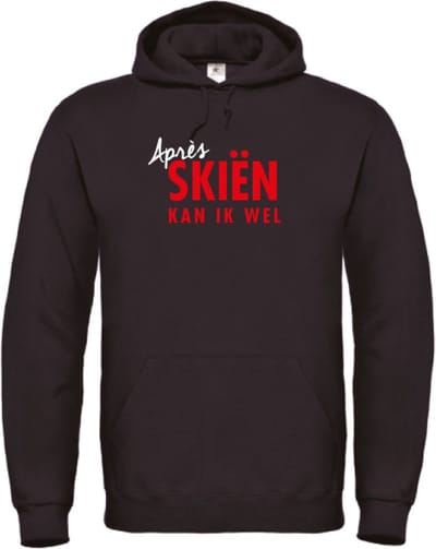 Après skiën kan ik wel wintersport hoodie zwart XL - soBAD. | Foute apres ski outfit | kleding | verkleedkleren | wintersporttruien | wintersport dames en heren