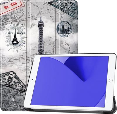 Hoes - Geschikt voor Apple iPad 8 (2020) - 10.2 inch - 8e Generatie - Dun & Stevig - Trifold Bookcase - Hard Cover - Hardcover Book Case - Tablet Hoesje - Eiffeltoren
