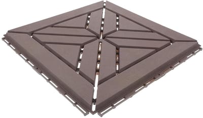 Kunststof Vloertegels - Terrastegels Tuintegels - Buitenruimte Opknappen - Interlocking Design - 31 x 31 x 1.5 cm - Bruin