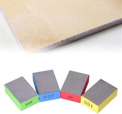 Dailygoods- Handslijpblokken 4-delige Set - 60/100/200/400 Korrels - Voor Keramische Tegels - Glas - Steen - Graniet - Metaal - Slijpstenen