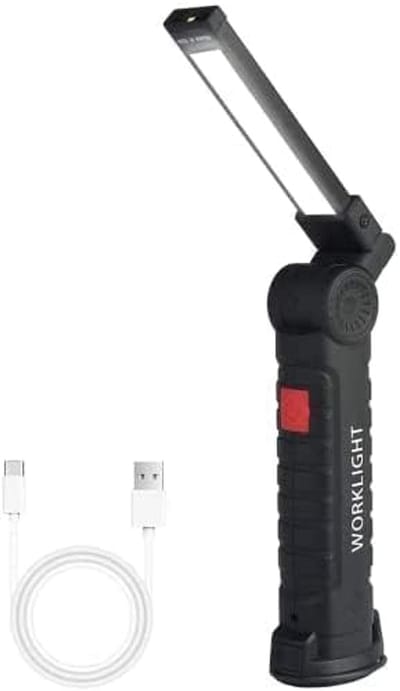LISM-LED-werklampen, set van 2, met magnetische voet, oplaadbaar, Geschikt voor autoreparatie en buitengebruik - M