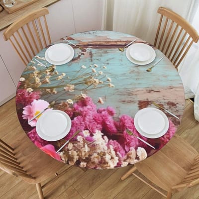 Ronde Tafelhoes - Decoratieve Tafelbeschermer - Buiten Eten - Waterafstotend en Elastisch - 122 cm - Zwart