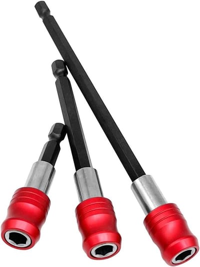 3-delige Snelle Ontgrendel Magnetische Schroevendraaier Bits Houder Adapter voor Snelle Verandering van Socket en Boor Bit Verlengstuk 1/4" Hex Shank voor Elektrische en Handmatige Schroevendraaiers