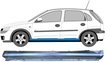 Volledige dorpel voor Opel Corsa C 2000-2010 / Links