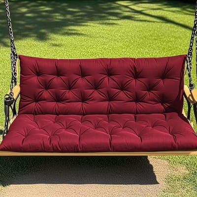 Tuinkussen voor Buitenbank met Rugkussen - Comfortabel Tuinmeubilair, Swingbank Kussen, 100 x 50 x 50 cm, Wijnrood