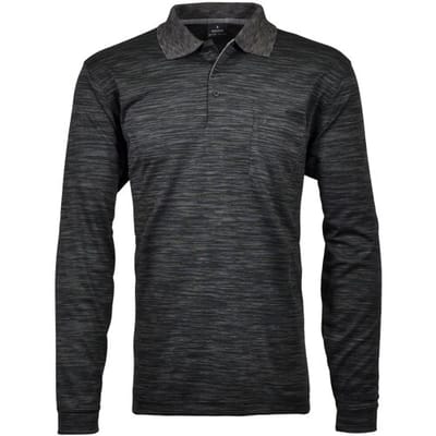 Ragman Polo Softknit Easy Care Space Dyed Donker Grijs Melange / male