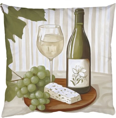 Sierkussens - Kussentjes Woonkamer - 50x50 cm - Wijn - Druiven - Kaas - Bladeren