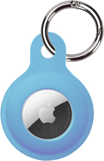 Hoesje Geschikt voor Apple AirTag 2 Sleutelhanger Hoesje Siliconen Hanger - Hoesje Geschikt voor Apple AirTag 2e generatie Hanger Sleutelhanger Hoesje - Lichtblauw