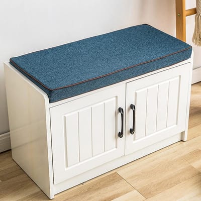 Bankkussen Buiten - Zitkussen Bank - Comfortabel Zitten - Hoge Dichtheid Spons - 90 x 40 cm - Blauw