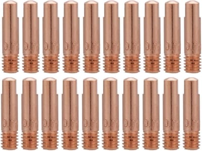 20 Stuks Mig Lascontactpunten, 0.8mm en 1mm Koper Tips voor 15AK Lasapparaat, Lasaccessoires en Onderdelen