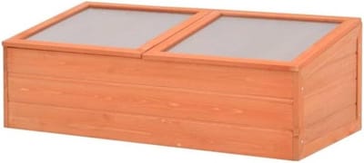 Houten Kweekkas - Plantenkas Mini - Planten Beschermen - Polycarbonaat Dak - 100x50x34 cm - Bruin