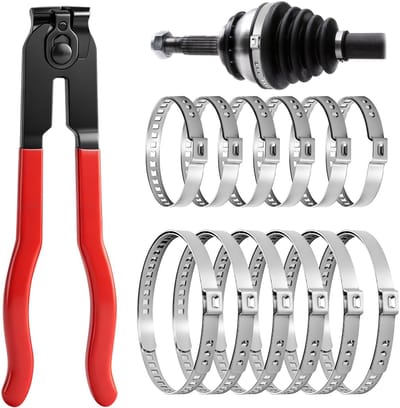 Slangklemmen, set met slangklemmen, roestvrij staal, verstelbare klemklem, asmanchet, slangklemmen, set voor de meeste auto's, ATV