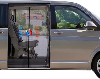 Muggennet met Magneten voor VW T5 T6 - Insectenbescherming, Zonwering en Schaduw voor Schuifdeur tijdens Kamperen