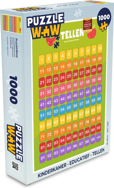 Puzzel Kinderkamer - Educatief - Tellen - Jongens - Meisjes - Kinderen - Groen - Legpuzzel - Puzzel 1000 stukjes volwassenen