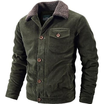 Corduroy reversjas Heren Fluweel Verdikt Winter Lamswol Warm Jack Europees en Amerikaans Casual Herenkleding 3XL gray