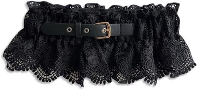 Vrouwen Kanten Corset Riem met Elastische Brede Band en Strik Sluiting - Vintage Goth Accessoire voor Jurk en Blouse