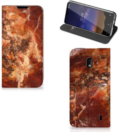 Nokia 2.2 Standcase Marmer Bruin