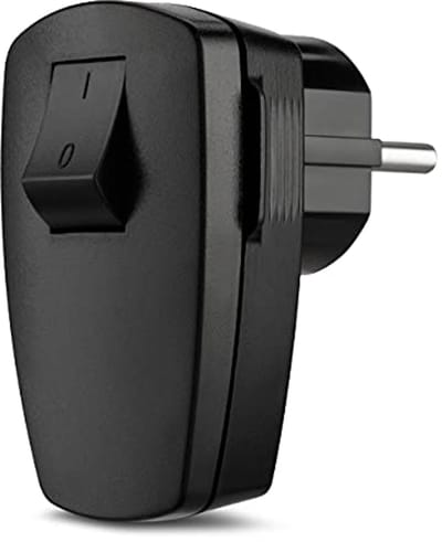 Hoekstekker met Schakelaar - 3680W Maximaal, Zwart