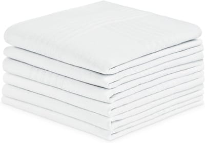 Grote Zachte Herenzakdoeken Set van Katoen, Premium Witte Zakdoeken voor Formele en Casual Gelegenheden