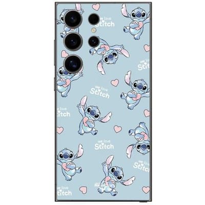 Coque Samsung Galaxy S24 Ultra Stitch love coeur rose Maniacase zwart