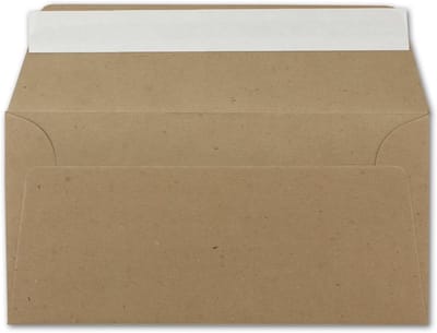 700x DIN Lang Enveloppen Bruin Kraftpapier 11x22 cm Zelfklevend voor Kaarten en Uitnodigingen