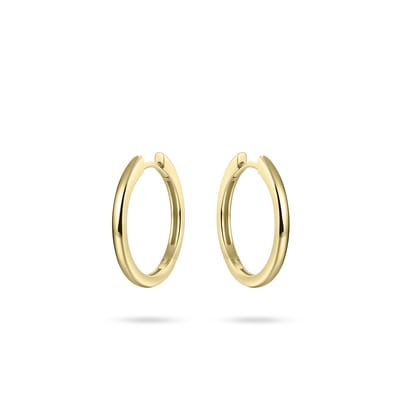 GISSER Jewels KCA2/22Y Oorbellen - Oorringen 925 Zilver Geelgoud Verguld - Half bol glad met scharnier - 2mm Breed - 22mm