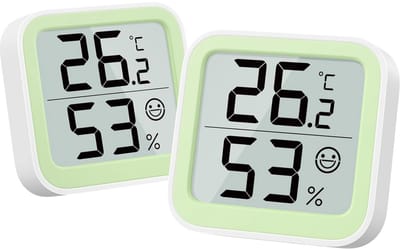 Mini Hygrometer en Temperatuursensor voor Binnen - Vochtigheid Meter met Comfortdisplay voor Babykamer