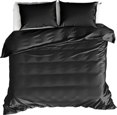 Moodit Dekbedovertrek Basil Black - Tweepersoons - 200 x 220 cm - Katoen
