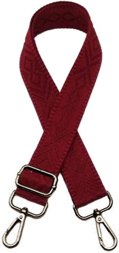 Verstelbare Schouderband voor Tassen - Unisex Vervangende Tasband, Breed 3.8 cm, Verstelbare Lengte 75-130 cm, Ideaal voor Handtassen, Rugzakken en Accessoires met Bronzen Gesp in Bordeauxrood