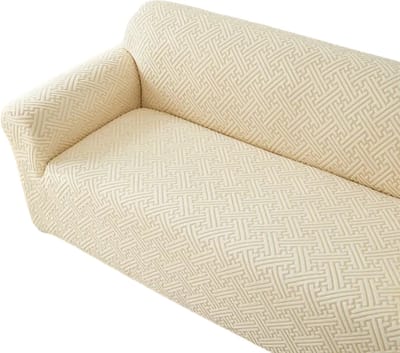 Livano Bankhoes - Bankbeschermer - Stretch - Sofa Cover - Effen - Beige - Enkel