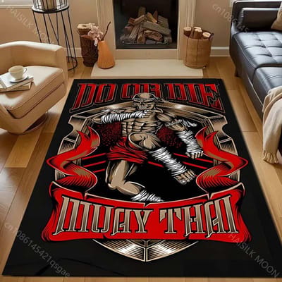 Competitief Vechten Muay Thai Print Tapijt voor Slaapkamer Woonkamer Bedzijde Bank Vloermat Moderne Huisdecoratie Speelgebied Vloerkleed 60*90cm