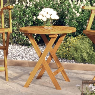 Bistro Tafel - Balkon Tafel - Buiten Zitten - Massief Acaciahout - 46 x 47 cm - Natuurlijk Hout