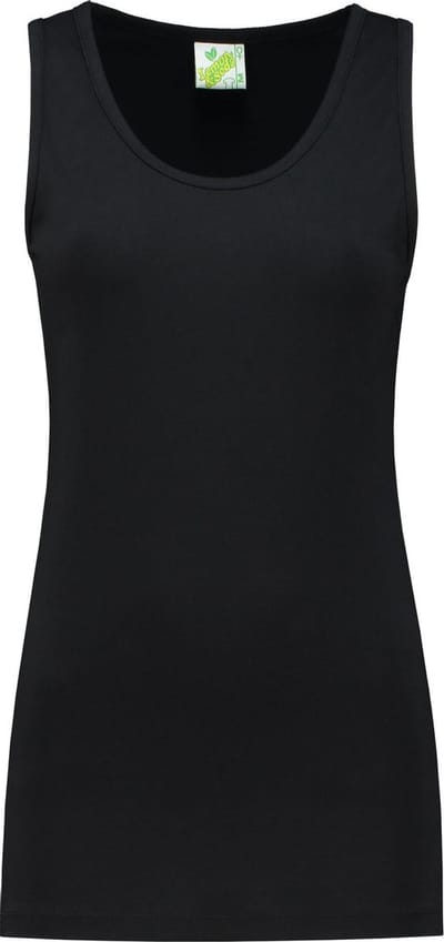 Lemon & Soda Sport singlet voor dames - zwart - mouwloos shirtje - katoen/elastaan - ademend S