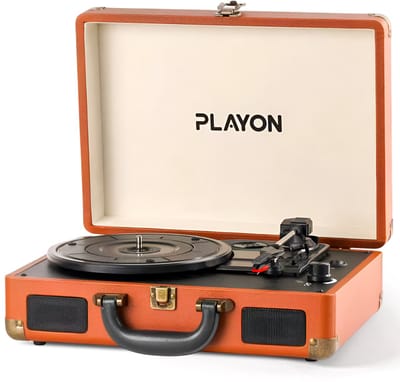 Playon Platenspeler - Platenspeler bluetooth - Platenspeler retro - Ingebouwde Speakers - Retro - Bruin