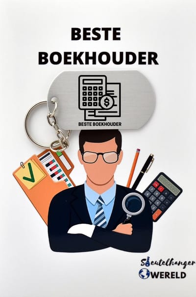 Beste boekhouder Sleutelhanger inclusief kaart – boekhouder cadeau – beste boekhouder- Leuk kado voor je boekhouder om te geven - 2.9 x 5.4CM