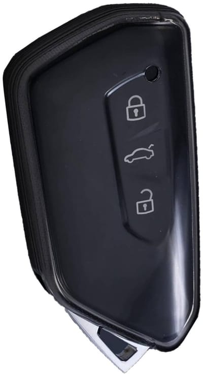 Autosleutel Hoesje geschikt voor Volkswagen VW - Sleutelcover - TPU Cover Sleutelhoes - Accessoires - transparant,zwart
