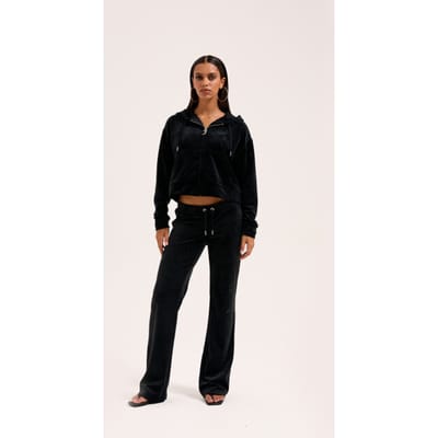 Juicy Couture Juicy Couture Iccle Diamante Oversized Cropped Hoodie ZWART - Maat XS