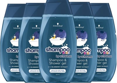Schwarzkopf Shampoo & Douchegel Kids Blueberry - Voordeelverpakking 5 x 250 ml