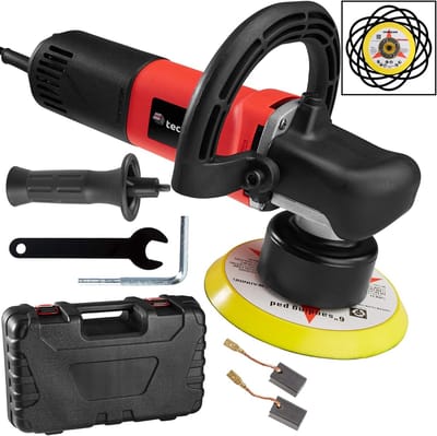 Polijstmachine Excentrisch - Schuurmachine Polijster - Auto Oppervlakken Behandelen - 710 Watt Vermogen - 5 Delig - Rood