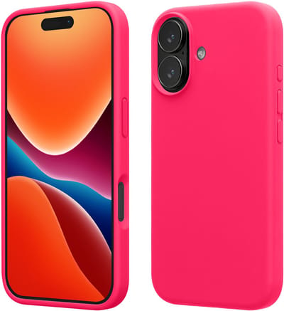kwmobile telefoonhoesje geschikt voor Apple iPhone 17 - Hoesje met siliconen coating - Smartphone case in neon roze