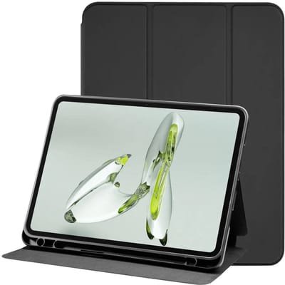 Tablet Hoes Geschikt voor OnePlus Pad Go / Oppo Pad Neo / Air 2 | Luxe Tri-Fold Book Case | Kunst Leren Bescherm Hoes | Standaard Functie | Zwart