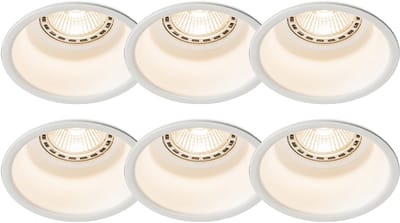 QAZQA dept - Design Inbouwspot - 6 stuks - Ø 8.8 cm - Wit - Woonkamer | Slaapkamer | Keuken