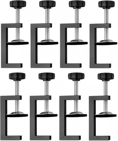 G Klem Set - Houtklemmen Tafelklemmen - Houtbewerking Bevestiging - Verstelbaar Bereik - 8 Stuks - Zwart