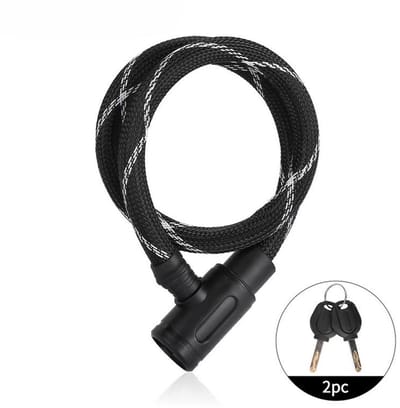 Fietsslot van zinklegering - antidiefstal nylon kabelslot - 100 cm x 2 cm - bescherming met nylon buitenlaag - hoge beveiliging - geschikt voor steden en parkeerterreinen.