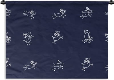 Wandkleed - Wanddoek - Hert - Patroon - Illustratie - 60x45 cm - Wandtapijt
