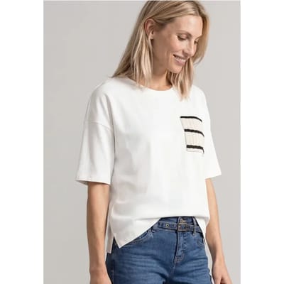 Shirt met ronde hals en borstzak
