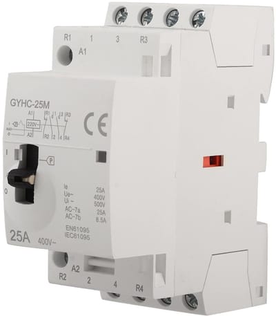 Huishoudelijke AC-schakelaar - 4 Polig - Mini DIN-railmontage - 25A 220V - Handmatige bediening - Geschikt voor diverse toepassingen