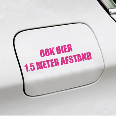 Bumpersticker - Ook Hier 1,5 Meter Afstand - 4,2 X 14,8 - Roze